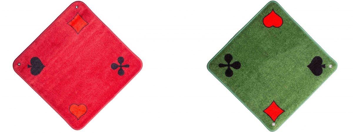 Jassteppich Piquet Rot und Grün
